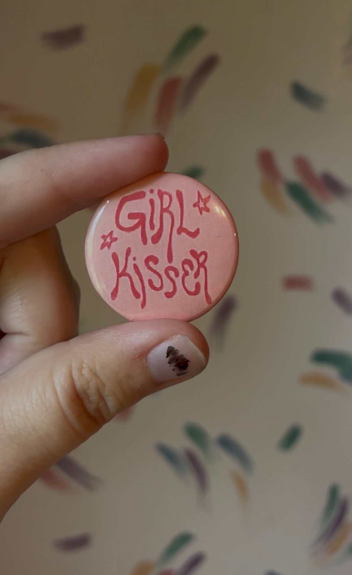 Girl Kisser Button